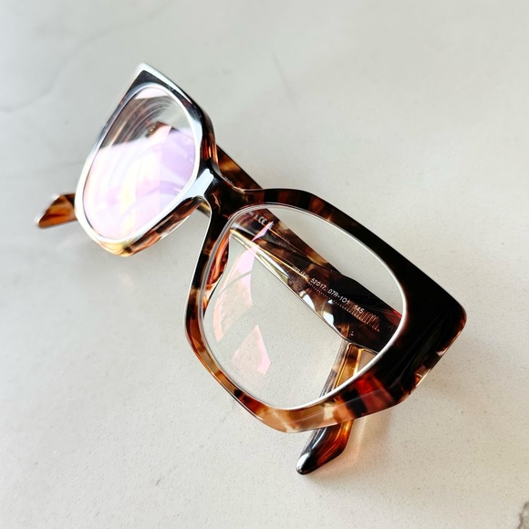 Caramel Tortoise rX Eyeglass Frames by PRADA - Picture 4 of 15